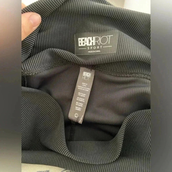 NEW BEACH RIOT alani pants in black rib size L - Picture 6 of 6